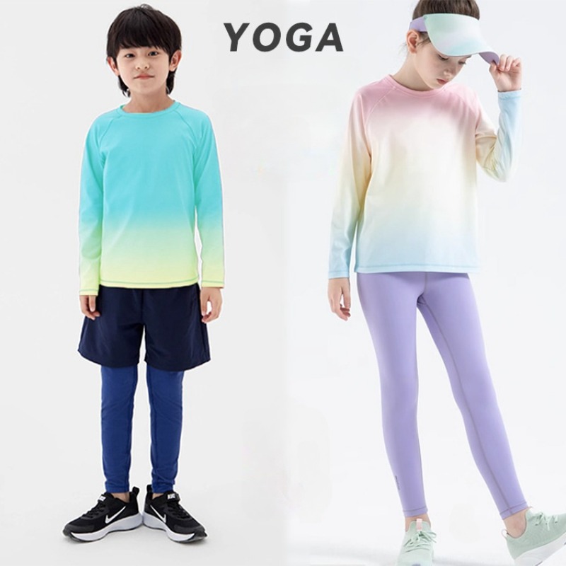 Yoga Fitness Girl - Dziecięce koszulki do jogi z długim