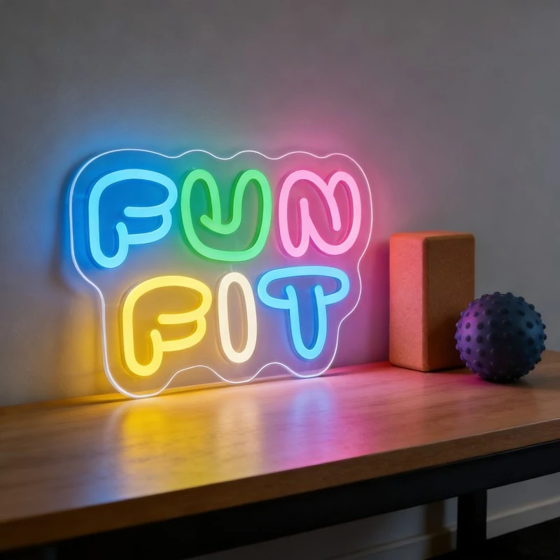 Yoga Fitness Room - Zabawny neonowy znak LED w kształcie