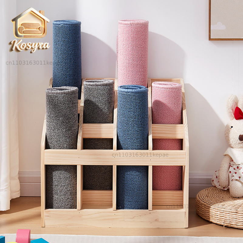 Yoga Fitness Room - Regał na podłogę z litego drewna,