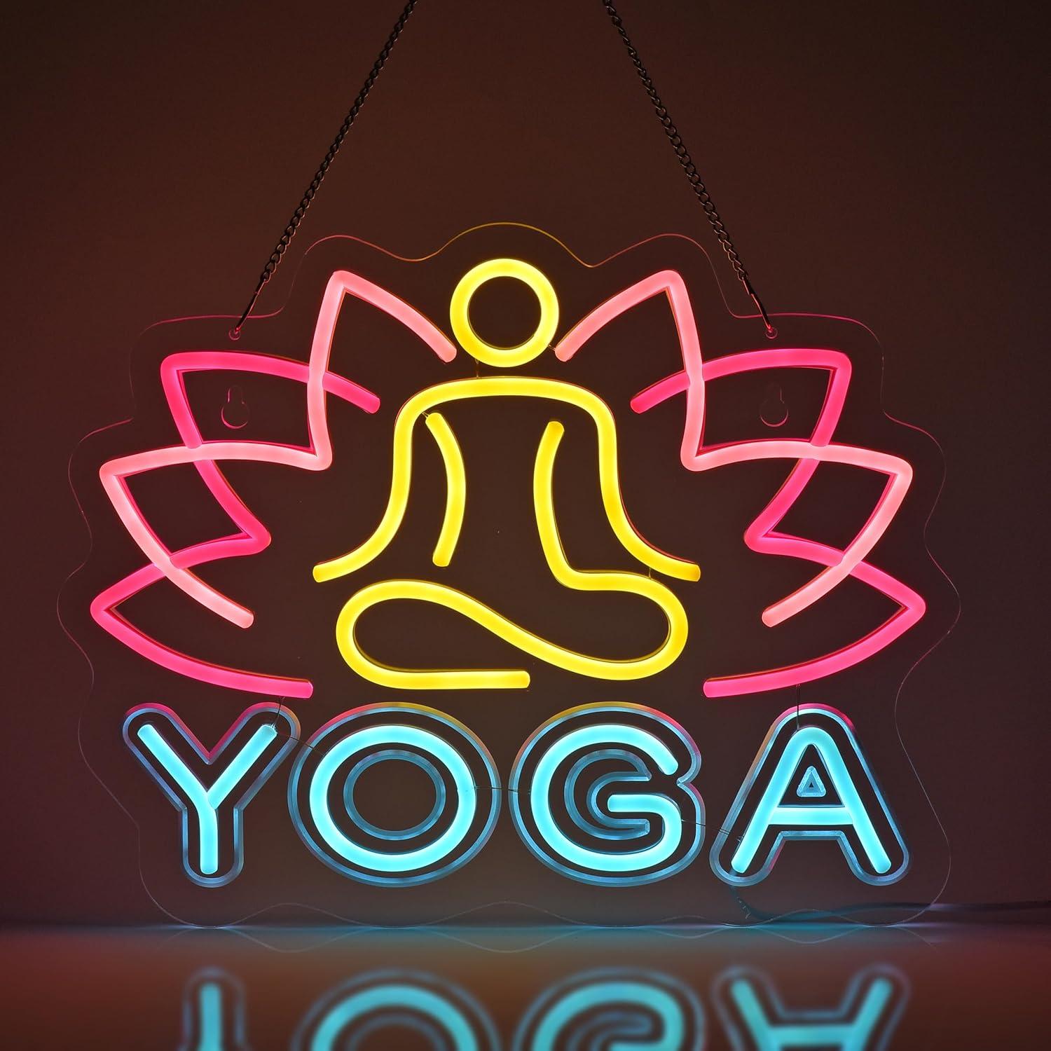 Yoga Fitness Room - Neonowy Znak Yoga, Lampy Neonowe, Wisząca