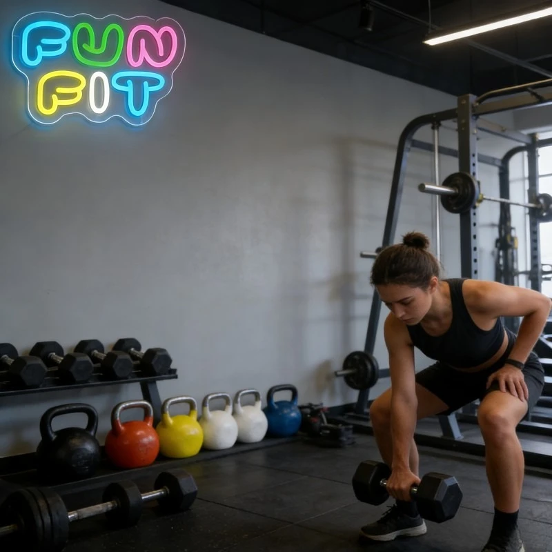 Zabawny neonowy znak LED w ksz – Yoga Fitness Room recenzja i cena