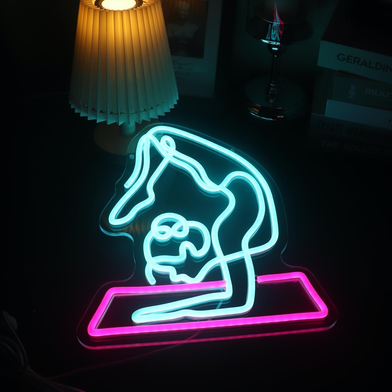 Neonowy Znak do Jogi, Ściemnia – Yoga Fitness Room recenzja i cena